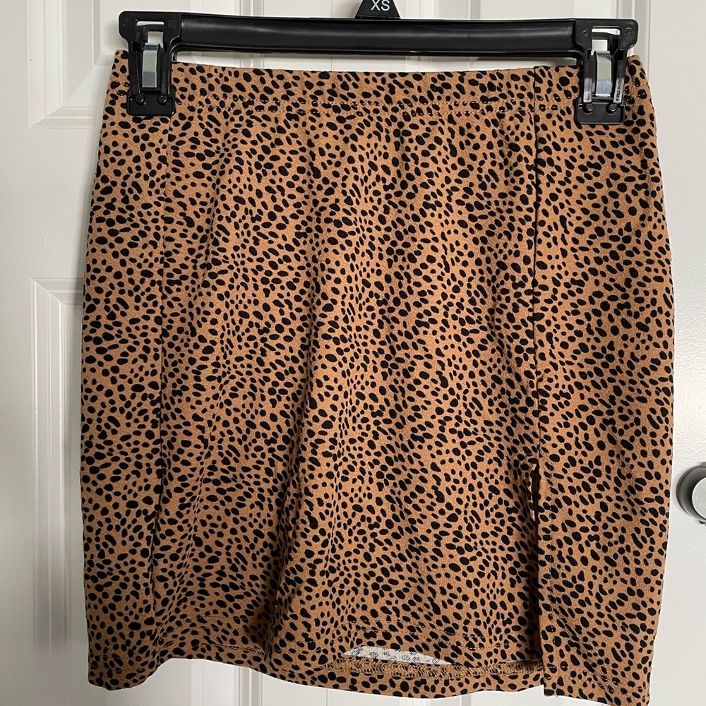Cheetah print mini skirt
